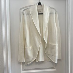Winter white shawl collar sweater
